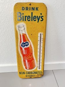 Bireley's Vintage Orange Thermometer Soda Sign 25x9