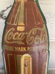 Coca Cola 17" Metal Bottle Thermometer Sign