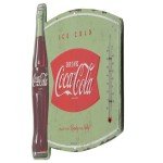 Coca-Cola Vintage 14" Embossed Metal Thermometer Sign