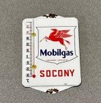 Mobil Pegasus Porcelain Thermometer Sign – Vintage Style