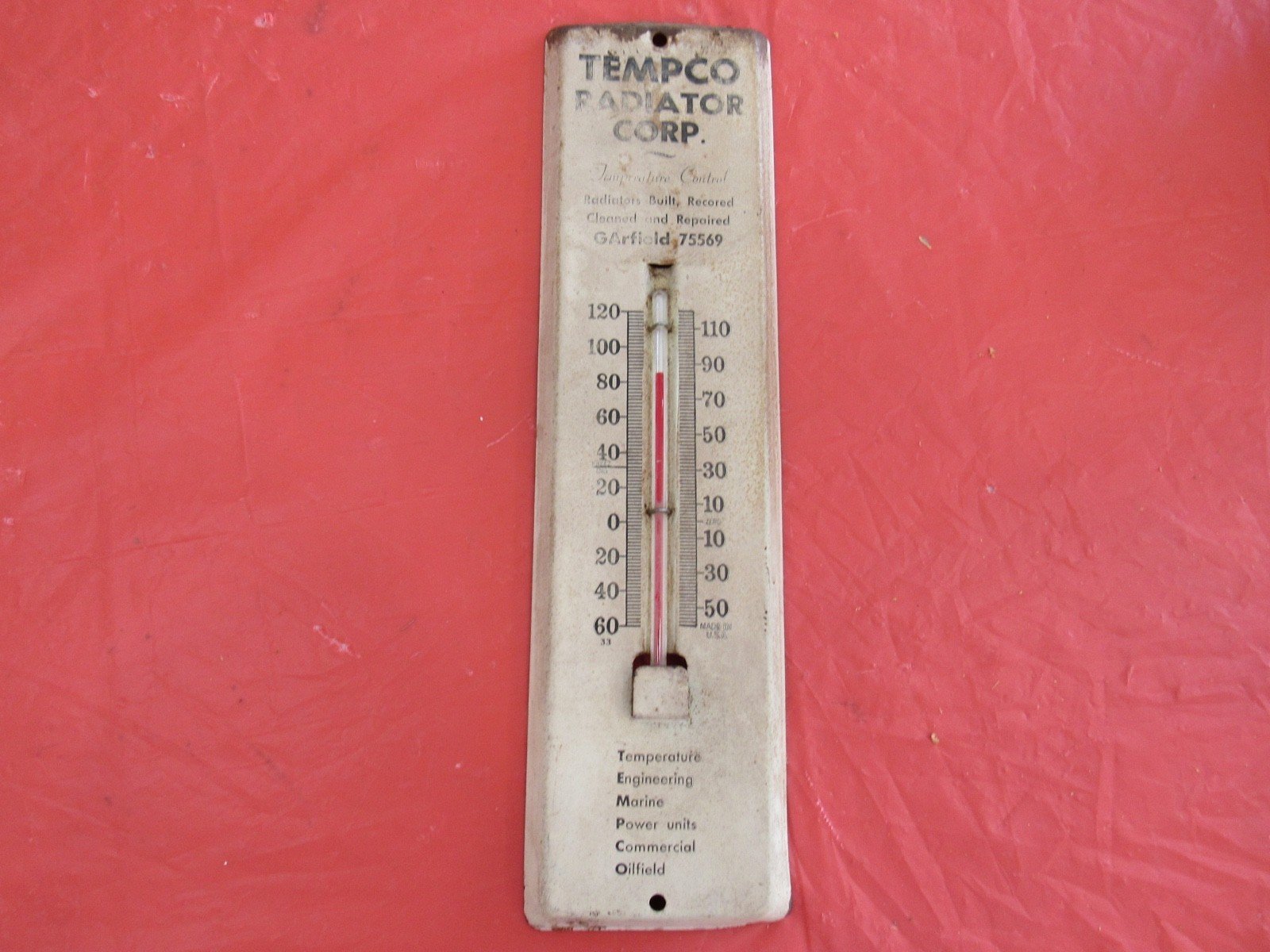 1950s TEMCO Radiator Advertising Wall Thermometer