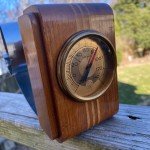 Vintage West-O-Therm Wooden Thermometer with Inlay