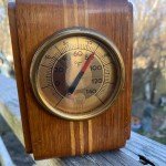 Vintage West-O-Therm Wooden Thermometer with Inlay