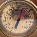 Vintage West-O-Therm Wooden Thermometer with Inlay