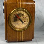Vintage West-O-Therm Wooden Thermometer with Inlay
