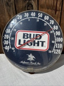 Anheuser Busch Bud Light Beer Thermometer