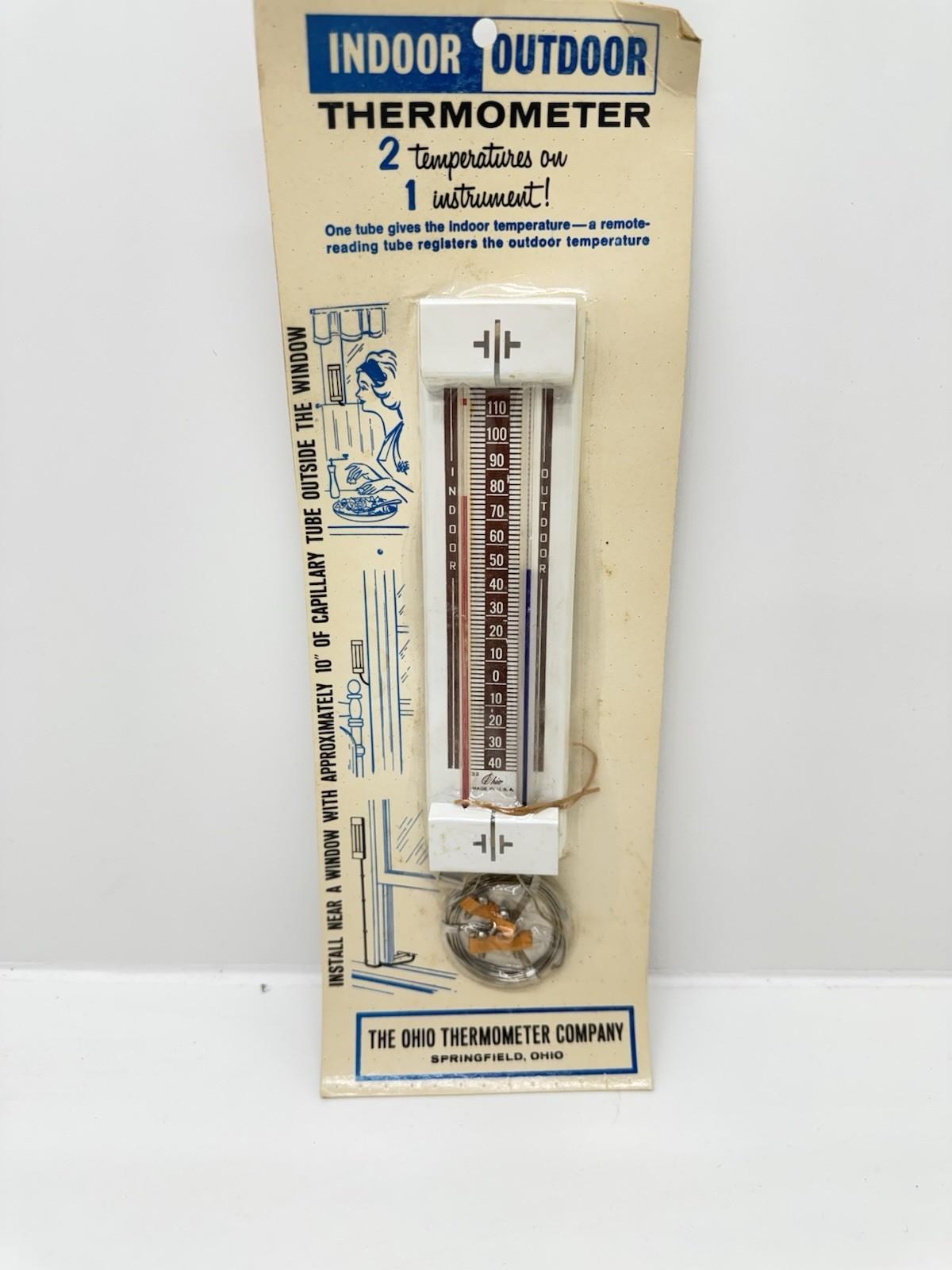 Ohio Thermometer Company Vintage Indoor/Outdoor Thermometer