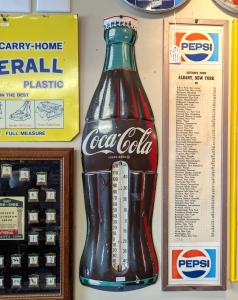 Rare 1960s Embossed Tin Litho Bottle Thermometer