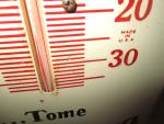 Vintage TOME Delicioso Refreshment Thermometer Sign