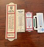 Set of 4 Vintage Local Advertising Thermometers