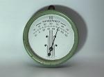 Vintage 1930s-50s Green Metal Hanging Thermometer