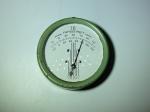 Vintage 1930s-50s Green Metal Hanging Thermometer