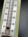1940s Vintage Wooden Wall Thermometer - 7 Inches
