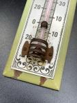 1940s Vintage Wooden Wall Thermometer - 7 Inches