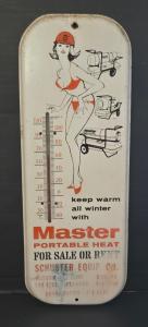 Vintage Master Heaters Advertising Thermometer with Women