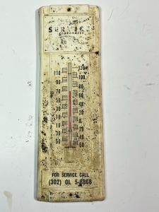 Vintage Metal Advertising Thermometer Sign - Service Blocks