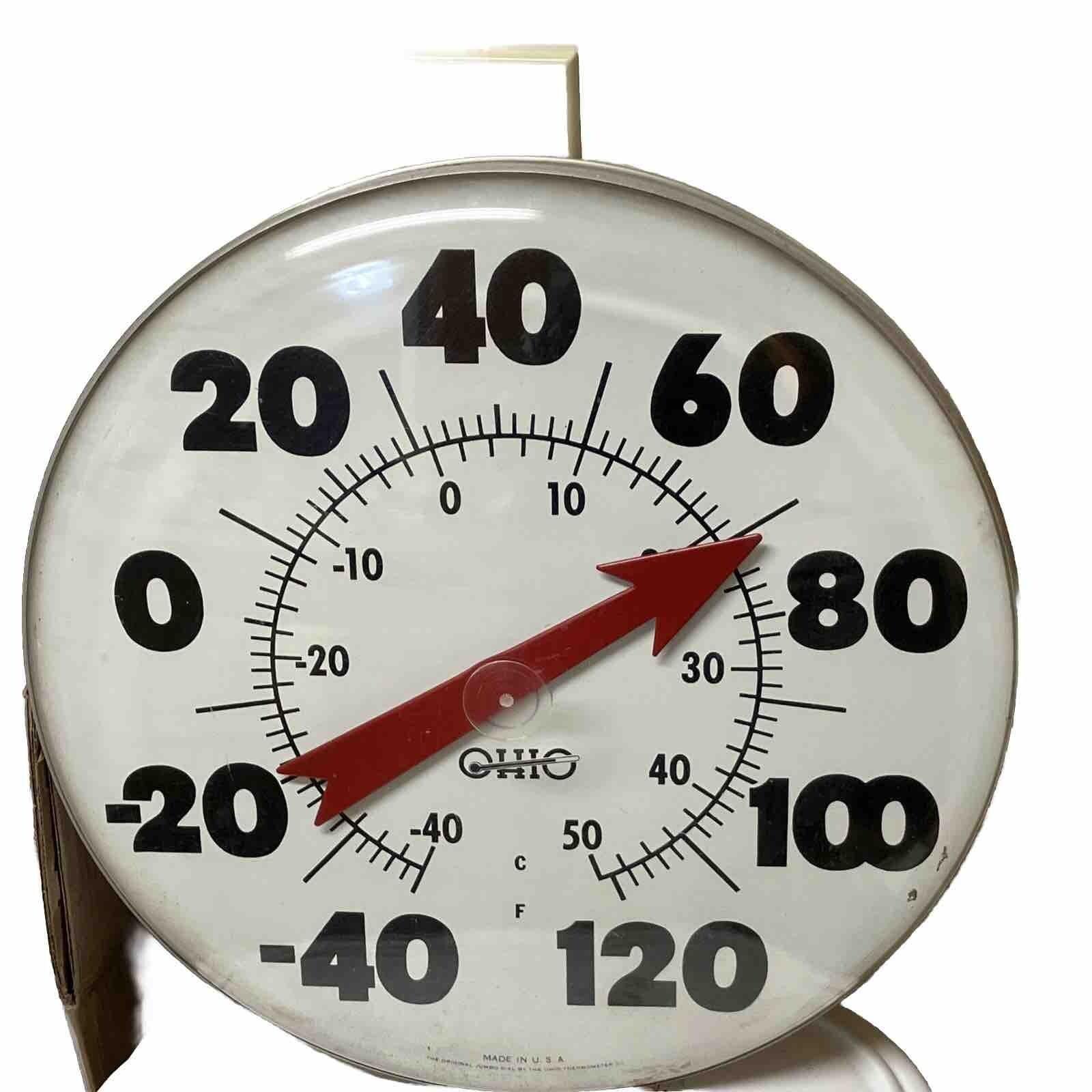 Rare 17" Ohio Jumbo Dial Thermometer from 1960s-70s