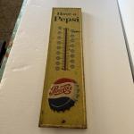 1960s Pepsi Cola Advertising Thermometer Metal Sign