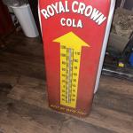 Vintage Royal Crown Cola Tin Store Thermometer