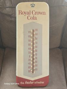 Royal Crown Cola Antique Thermometer Soda Sign