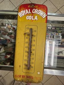 Vintage Royal Crown Cola Metal Wall Thermometer