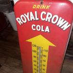 Vintage Royal Crown Cola Tin Store Thermometer