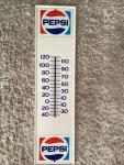 1970s Pepsi PM-1105 Metal Thermometer 28"x7