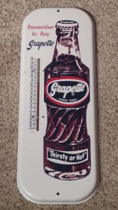 Grapette "Thirsty or Not" Vintage Metal Thermometer
