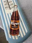Hires Root Beer Metal Advertising Thermometer 1960s