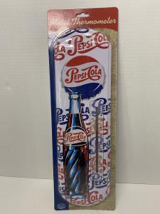 Pepsi-Cola Vintage Metal Thermometer 17.5"x5.5