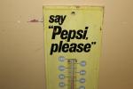 1950s Pepsi Cola Metal Thermometer Sign 27