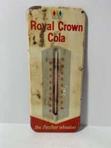 Vintage Royal Crown Cola Metal Thermometer 13.5