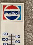 1970s Pepsi PM-1105 Metal Thermometer 28"x7