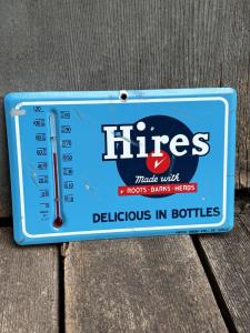 1950s HIRES ROOT BEER Metal Thermometer Sign