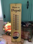 Vintage Pepsi Advertising Thermometer Sign