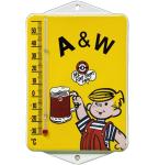Vintage A&W Root Beer Porcelain Thermometer