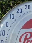 Vintage Pepsi-Cola Jumbo Dial Thermometer with Bottle Cap