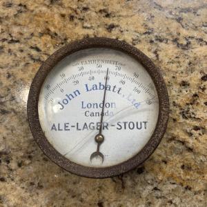 John Labatt Beer Round Thermometer - 4”