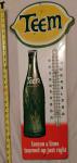 Vintage Metal Team Soda Pop Thermometer Sign