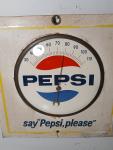 1960s Pepsi Please Thermometer with Nice Patina