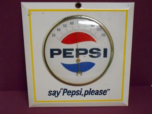 Vintage "Pepsi, Please" Thermometer by Permanent Sign Co