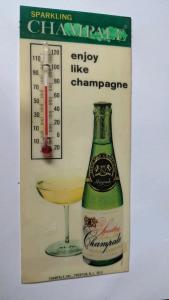 Vintage Champale Metal Advertising Thermometer Sign