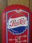 Retro PEPSI-COLA Metal Tin Sign Thermometer 27"x8