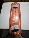 1950s Orange Pepsi-Cola Painted Metal Thermometer