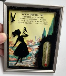 Roxbury Antique Beer & Wine Thermometer Sign