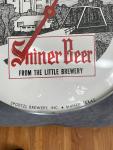 Shiner Beer Vintage Round Glass Advertising Thermometer