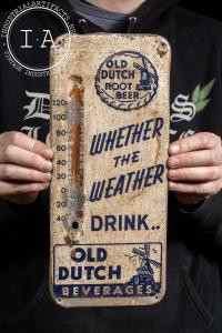 Old Dutch Root Beer Tin Thermometer Frame