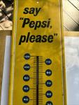 Vintage Pepsi-Cola Advertising Thermometer 28 Inches Tall