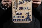 Old Dutch Root Beer Tin Thermometer Frame