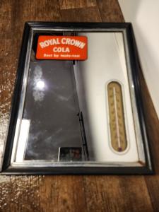 1940s Royal Crown Cola Thermometer Mirror 9"x12